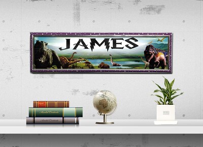 Dinosaurs - Personalized Poster with Your Name, Birthday Banner, Custom Wall Décor, Wall Art - image2